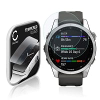 2x Protector de pantalla para smartwatch Garmin Fenix 7S de CELLONIC® - Tempered Glass (Calidad HD / 2.5D / 0,30mm / 9H), Screen protector, Cristal templado