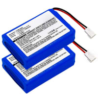 2x Akku tuotteeseen CTMS Eurodetector - 1ICP62/34/48 1S1P, 1000mAh, 7.2V - 7.4V vara-akku