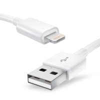 vit datakabel för Apple iPhone 14, 13, 12, 11, X, XS, XR, 8, 7, SE mobil & smartphone - 1m för snabb överföring - USB-sladd