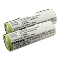 2x Batterij compatibel met Philips HS8020 / HS8060 / HS8070 / HS8420 / HS8420/23 / HS8440 / HS8460 - KR112RRL, US14430VR 650mAh vervangende accu reservebatterij extra energie
