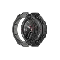 subtel® Protective Case for Amazfit T-Rex Fitness Tracker GPS Smart Watch Cover Smartwatch Corner Edge Protector Bumper Case Frame - Black