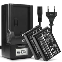 2x Batteri for Kodak Easyshare DX6490 DX7590 DX7630 P880 P850 Z730 DX7440 Z7590 P712 Z760 Kameraer 1400mAh + Lader fra CELLONIC