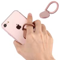 Anillo soporte para Galaxy, Pixel, Redmi, Mate, Moto, Xperia Anillo con función de soporte para tablets y smartphones de Plastic, Anillo para móvil en oro rosa