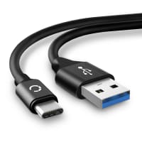 Cavo universale con connettore USB C Type C & USB A cavetto di ricarica 3A e rapido trasferimento dati 5 GBit/s - USB 3.1 Gen 1 (USB 3.0), nero, per notebook, cellulari, tablet e altri dispositivi mobili