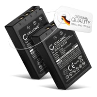 2x Batteri for Olympus OM-D E-M10 Mark II, III, IV, Pen E-P3, E-PL6, E-PL7, E-PL8, Stylus 1 Kameraer 1000mAh fra CELLONIC