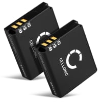 2x CELLONIC® Camera Battery for Ricoh GR Digital I II IV GX200 GX100 R5 R4 R3 R30 R40 G600 DB60 DB65 Replacement DB-60 DB-65 Battery 1100mAh Backup 