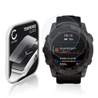 2x Protector de pantalla para smartwatch Garmin Fenix 7X de CELLONIC® - Tempered Glass (Calidad HD / 2.5D / 0,30mm / 9H), Screen protector, Cristal templado