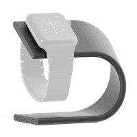 Laddare/stativ för Apple Watch 7 / SE / 6 / 5 / 4 / 3 / 2 / 1 - 38mm / 40mm / 42mm / 44mm smartklocka - stilfull mörkgrå Aluminium laddningsstation / dockningsstation för Apple Watch - trådlös laddare och hållare