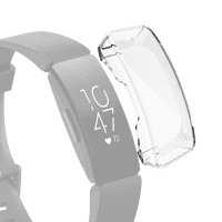 subtel® Beskyttelsesetui og skærmbeskytter til FitBit Inspire / Inspire HR 9H Hærdet glas GPS Smart Watch Cover Smartwatch Bumper Case Frame - Gennemsigtig
