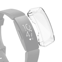 subtel® 2 in 1 Schutzhülle für FitBit Inspire / Inspire HR Bumper Case + Display Schutzglas, 360° Vollschutz f. Gehäuse u. Touch Bildschirm, Hülle Displayschutz Protector, Transparent