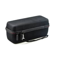 subtel® Lautsprechertasche für JBL Flip 5, Flip 6 Lautsprecher Tasche mit Karabiner - Musikbox Schutzhülle, stoßfest, gepolstert, schwarz Softcase Speaker Case Tragetasche Hülle