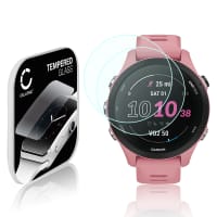 2x Vetrino protettivo 9H CELLONIC® per Garmin Forerunner 255S, (2.5D Screen protector 0,30mm per smartwacht, braccialetto fitness Full Glue), colore Trasparente, pellicola salva-schermo di orologio smartwatch