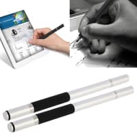 2x 2in1 Design TouchPin for Smartphone, eReader Tablet & Co. inkl. Ballpointpen / sølv