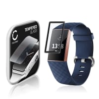 0,33mm Displayskydd / skärmskydd för FitBit Charge 3 smartwatch - 3D Full Cover 9H, Full Glue - skyddsglas för smartklocka, fitnessarmband, fitnesstracker
