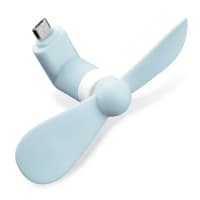 Fläkt för smartphone med micro-USB kontakt och OTG-möjlighet - Mobilfläkt i smart mjukt Blå material för svalkande vind vart du än går