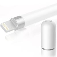 Capuchon métallique magnétique blanc de remplacement pour stylet Apple Pencil - protège le port de charge/connecteur USB du stylo