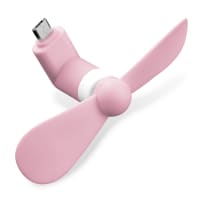 Fläkt för smartphone med micro-USB kontakt och OTG-möjlighet - Mobilfläkt i smart mjukt rosa material för svalkande vind vart du än går