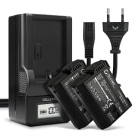 2x Batteri för Nikon D7200 D7000 D7100 D750 D7500 D500 D600 D610 D800 D810 D850 Z6 Z7 kamera med hög 2000mAh kapacitet + laddare för uppladdningsbara kamerabatterier