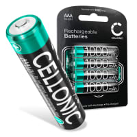 CELLONIC oppladbare AAA-batterier - 1.2V 1000mAh NiMH AAA R03 Batteries / LR03 Batteries / Triple A Micro AAA 4-pakning for kamera, sykkellys, telefon, GPS, radioer