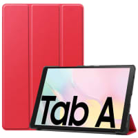 Funda de tablet para Samsung Galaxy Tab A7 (SM-T500 / SM-T505), Funda libro de Cuero artificial, Protector para tablet con función de soporte de color rojo, Flip Cover Bookstyle - Funda con tapa para tablet PC