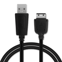 USB Kabel for Samsung GT-S5230, GT-B2100, GT-E1200, GT-E1190, GT-E1150, SGH-F480 - 1m Ladekabel USB Ledning PVC Datakabel svart