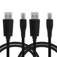 2x Micro USB Phone Charger Cable with Extra Long Connector for Blackview BV4900, BV4900s, BV5500, BV5500 Plus, BV6000 1m Fast Charging 1A Smartphone Data Cable PVC Black