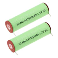 2x Battery for Braun Micron Vario 3, 3020, 4520, 5414, 5424, 6520, 7570, 7765, 8595, 8995 - 180AAH (1800mAh) Replacement battery