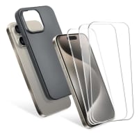 Kit 1x Coque noire et 3x protection écran iPhone 15 Pro Max CELLONIC® - Coque de protection 6,7