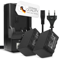 2x Batteri för Panasonic HC-X1000, HC-X1500, HC-MDH3, AG-AC8, HC-X2000 kamera med hög 4400mAh kapacitet + laddare för uppladdningsbara kamerabatterier