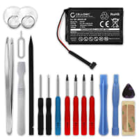 CELLONIC® GPS Batteri til Garmin Approach G8, Edge 1000 + 17pc GPS Tool Kit 361-00035-06 DJ04EJ31B05N9 1050mAh GPS Battery Replacement