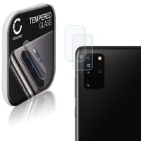 2x CELLONIC® protection en verre pour objectif téléphone compatible avec Samsung Galaxy S20 Plus (SM-G986) - Resistance 9H 0,33mm Full Glue protége lentille noir