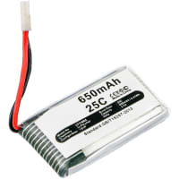 Batteria sostitutiva Hubsan H107C-A24 per telecomando/radiocomando Syma X5C X5SW X5 X5SC X5C-1 / Hubsan H107C H107D / WLToys V931 Affidabile ricambio da 650mAh celle dalla lunga durata di vita utile