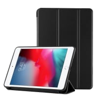 Book Tablet Case with Stand for Apple iPad mini 5 (2019) A2124,A2126,A2133 Synthetic Leather Protective Folding Flip Folio Wallet Tri Fold Bookcase Cover Sleeve - Black