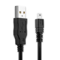 Camera USB Cable for Olympus SP-600UZ, VR-310, VG-120, VG-160, VR-340, VG-170 1.5m Fast Charging Data Cable for Camera Charger Lead PVC - Black