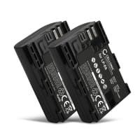 2x LP-E6 LP-E6N Battery for Canon EOS 5D Mark II III IV EOS 5DS R EOS 60D 60Da 6D Mark II EOS 70D EOS 7D Mark II EOS 80D EOS R 2000mAh Camera Battery Replacement