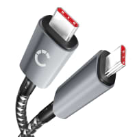 USB C till USB C kabel - 1m i flätad nylon USB 3.1 snabbladdande 100 W, dataöverföring 10 Gbps, 8 K Ultra HD för iPhone 17, 17 Pro, Air, 17 Pro Max, 16 Series, Galaxy S21 S20 S10 Huawei P40 P30 - grå / svart