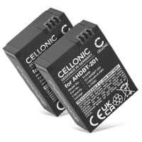 2x AHDBT-301 Battery for GoPro Hero 3 Hero 3 Black Hero 3 White Hero 3 Silver Hero 3+ Hero 3 Plus AHDBT-302 / AHDBT-201 Action Camera Battery Replacement - 1180mAh