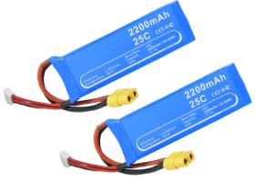 2x Batterij compatibel met DJI FC40 / Phantom 1 - P1-12 2200mAh vervangende accu reservebatterij extra energie