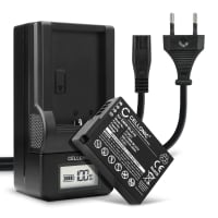 2x Batteri for Panasonic Lumix DMC-GX1 Lumix DMC-G3 Lumix DMC-GF2 Lumix DMC-ZS7 Lumix DMC-TS2 DMW-BLD10 (900mAh, 7.2V) + Lader fra CELLONIC