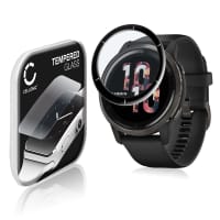 Vetrino protettivo 9H CELLONIC® per Garmin Venu 2, (3D Full Cover Screen protector 0,33mm per smartwacht, braccialetto fitness Full Glue), colore Trasparente, pellicola salva-schermo di orologio smartwatch