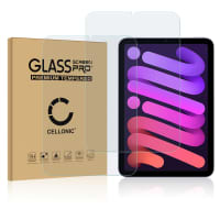 2x CELLONIC® Screen Protector for Apple iPad Mini 6 (2021) - A2568 Tablet Screen Cover Film - 2.5D 0,33mm Full Glue 9H Tempered Glass Display Screen Guard Crystal Clear