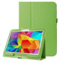 Flip Cover Tablethülle für Samsung Galaxy Tab 4 10.1 (SM-T530 / SM-T531 / SM-T533 / SM-T535) Tablet Schutzhülle mit Bumper und Ständer / Stankfunktion - Kunstleder grün Bookstyle Case Klapphülle faltbar - Touchpad Tasche / Hülle