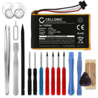 CELLONIC® GPS Batteri til Navigon 70 Easy, 70 Plus, 70 Premium, 70/71 + 17pc GPS Tool Kit Topaz TOPAZPCZF1045003501 1200mAh GPS Battery Replacement