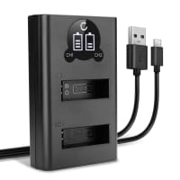 USB-dubbelladdare (AB1, P01, PT1) för DJI Osmo Action 1, CP.OS.00000020.01 + 1m + USB Kabel från CELLONIC