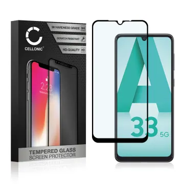 Protector pantalla móvil Samsung Galaxy A33 (SM-A336) autoadhesivo de CELLONIC® - Screen protector, (Calidad HD / 3D Case-friendly / 0,33mm / 9H)