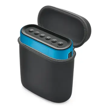 subtel® Funda altavoces para Bose SoundLink Color, Bolsa con mosquetón, negro, Funda acolchada antigolpes de Nylón, Funda resistente para amplificadores, Speakers Case