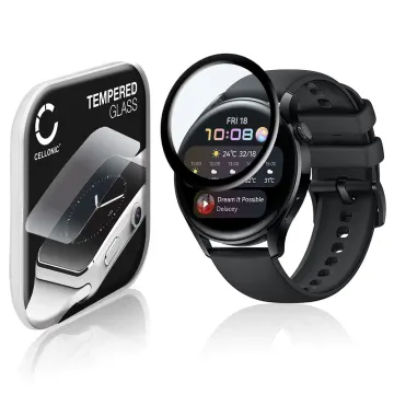 Näytönsuojalasi älykelloon Huawei Watch 3 - 46mm - 3D Full Cover, 9H, 0,33mm, Full Glue - Läpinäkyvä älykellon suojalasi