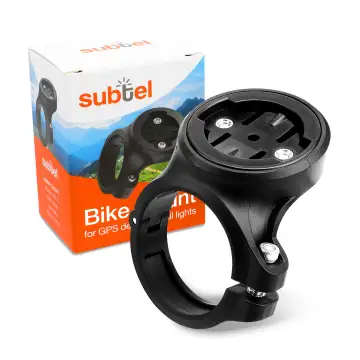 subtel® Supporto adattatore per tubi di 25 mm & 32 mm di bici per Garmin Edge, Sigma Sport Rox, Bryton Rider, Mio Cyclo, iGPSPORT fissaggio di fanale, luce o navigatore ciclocomputer tachimetro nero kit di attacco con riduzioni, chiavini e viti