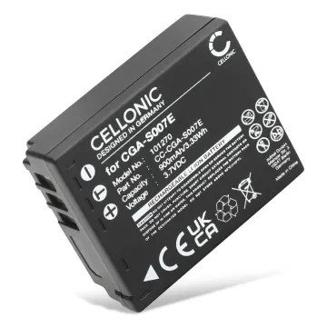 CGA-S007,CGR-S007,DMW-BCD10 Ersatz Akku für Panasonic Lumix DMC-TZ5 DMC-TZ5 DMC-TZ3 DMC-TZ1 DMC-TZ4 DMC-TZ2 - Kamera Ersatzakku - Kameraakku 900mAh, Batterie