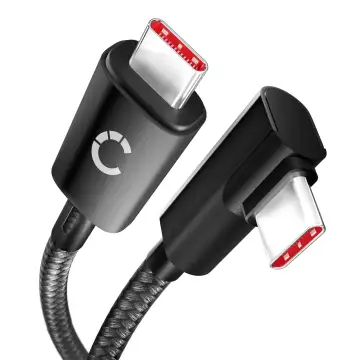 USB C a USB C 100W (PD) Cable L Shape Ángulo recto 1m Nylon Cable de carga de datos USB 3.1 10 Gbps 8K para teléfono móvil, tableta, smartwatch, GPS, altavoz y mucho más.